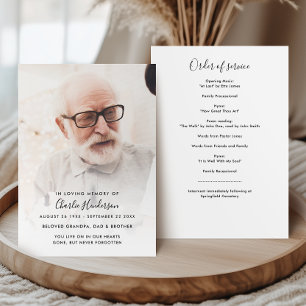 Modern Photo 2-Page Funeral Program