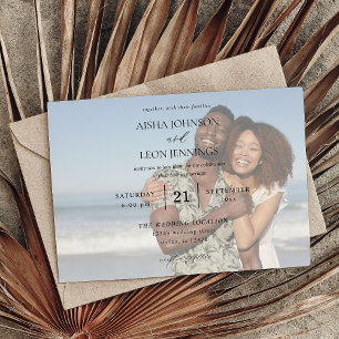Modern Photo 5 Horizontal Wedding Invitation