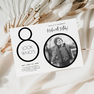 Modern Photo 80th Birthday Invitation