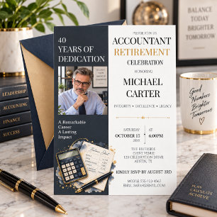Modern Photo Accountant Retirement Celebration Invitation