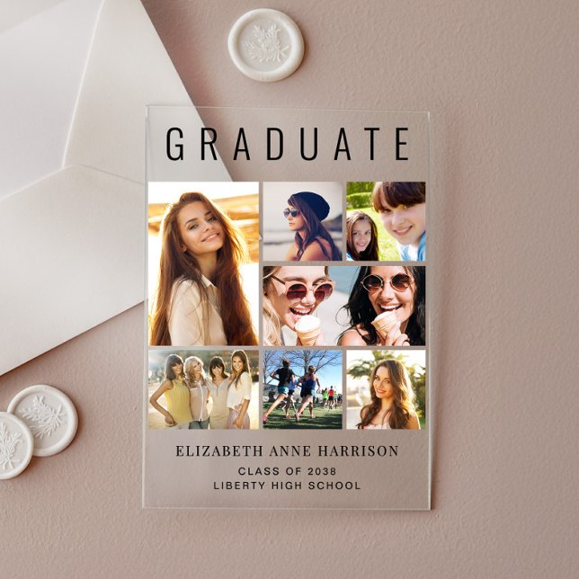 Modern Photo Acrylic Graduation Announcement (Creator Uploaded)