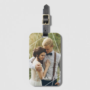 Modern Photo and Monogram Luggage Tag