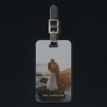 Modern Photo and Name Luggage Tag<br><div class="desc">This luggage tag design features a custom photo with a last name in a simple serif font giving the design a refined and artistic touch.</div>