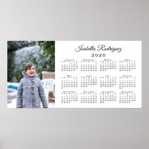 Modern Photo and Name Personalised 2020 Calendar Poster