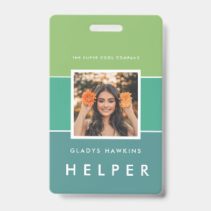 Modern photo and name Staff ID Badge