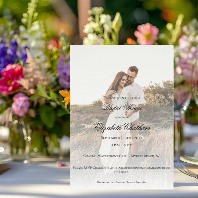 Modern Photo and Overlay Bridal Shower Invitation (Modern Photo and Overlay Bridal Shower Invitation)