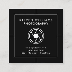 Modern photo and video framed square business card