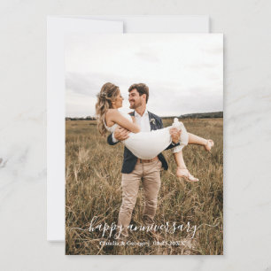 Modern Photo Anniversary Card – Minimalist Script