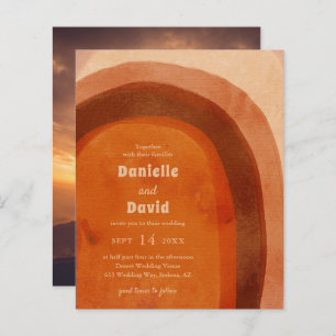Modern Photo Arch Boho Budget Wedding Invitation