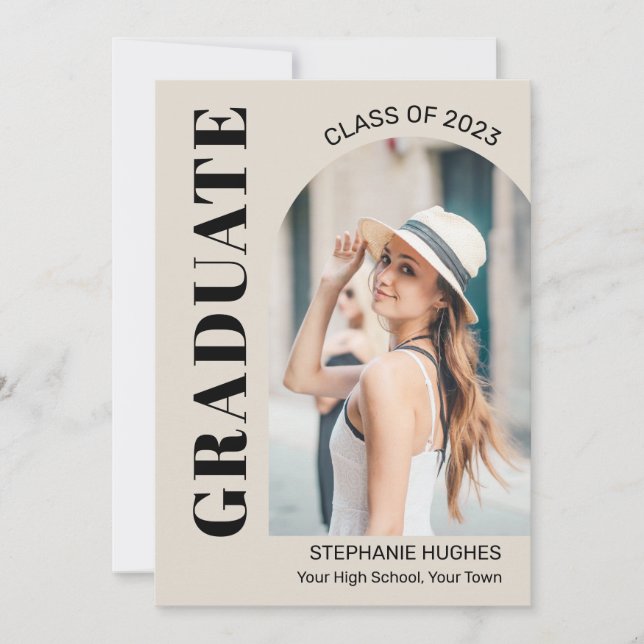 Modern Photo Arch Graduation Announcement  (Front)