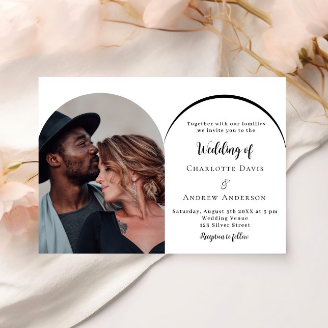 Modern photo arch luxury wedding invitation (Creator Uploaded)