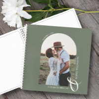 Modern Photo Arch Sage Green Wedding Guest Book