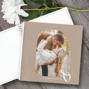 Modern Photo Arch Tan Wedding Guest Book