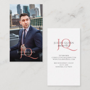 Modern Photo Architect Monogrammed Business Card