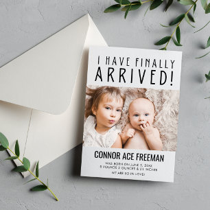 Modern Photo Baby Birth Announcement