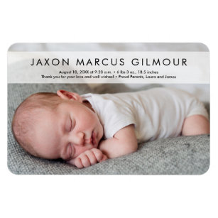 Modern Photo Baby Name Stat Newborn baby fridge Magnet