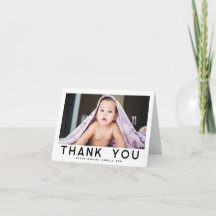 Modern Photo Baby Thank You Card