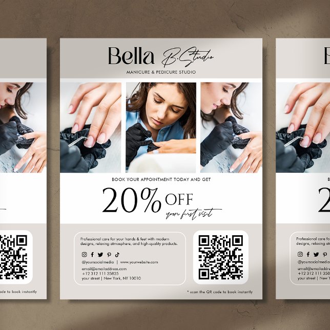 Modern Photo Beauty Salon Nail Tech Flyer (Creator Uploaded)