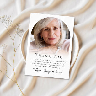 Modern Photo Bereavement Sympathy Funeral Memorial Thank You Card
