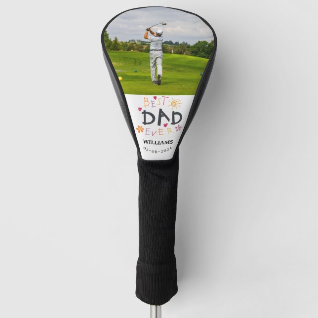 Modern Photo best dad ever Golf Head Cover (Front)