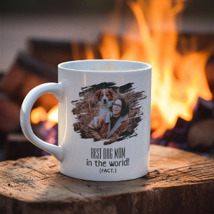 Modern Photo Best Dog Mum (Fact)   Personalised Coffee Mug
