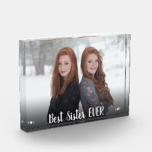 Modern Photo Best Sister Ever Hearts