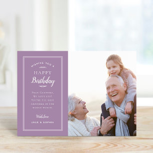 Modern Photo Birthday Card for Grandma