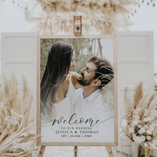 Modern Photo Black Calligraphy White gradient Poster