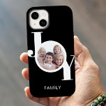 Modern Photo Black Case-Mate iPhone Case<br><div class="desc">This modern photo phone case features a single photo and the word JOY in stylish typography on a black background.
Easily customisable if you wish to change the word family to your name.
Use the Design Tool to change the text size,  style,  or colour.</div>