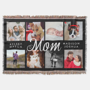 Modern Photo Blanket for Mum Black and White