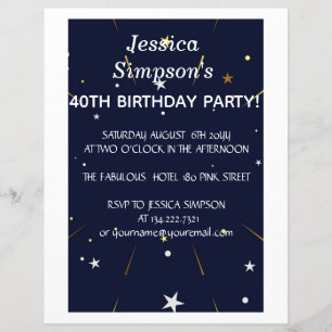 Modern photo blue 40th birthday party Invitation