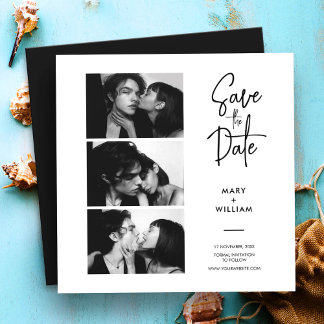Modern Photo Booth Save the Date Wedding