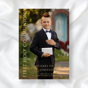 Modern Photo Boy First Holy Communion Gold