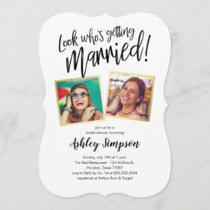 Modern Photo Bridal Shower Invitations