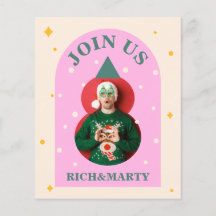 Modern, photo, bright & funny Christmas invitation