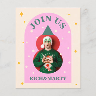 Modern, photo, bright & funny Christmas invitation