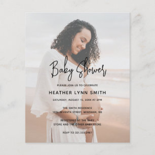 Modern Photo Budget Baby Shower Invitation