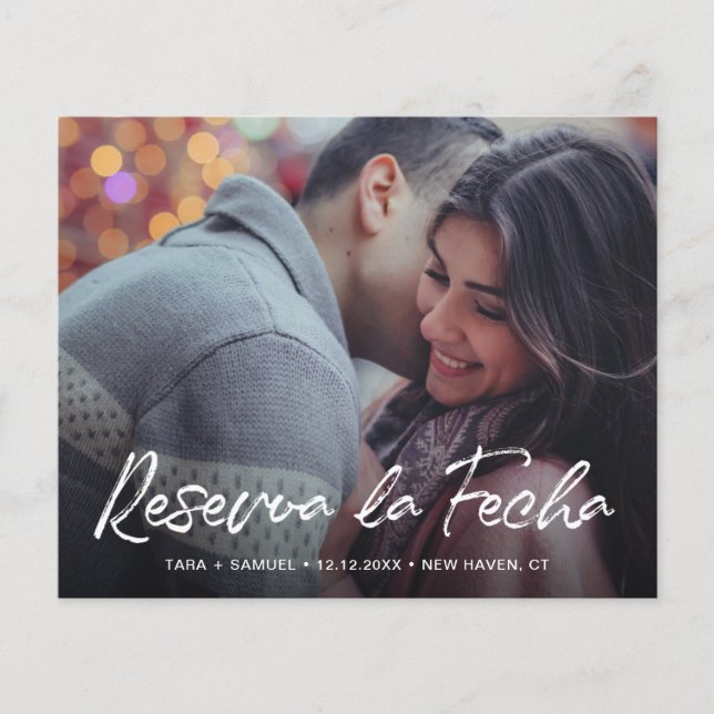 Modern Photo Budget Spanish Save The Date (Front)