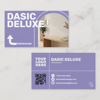 Modern Photo Business Card with Logo and QR code