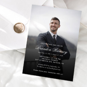 Modern Photo Celebration of Life Funeral Memorial Invitation