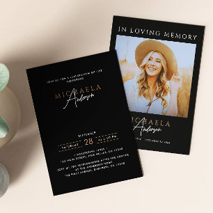 Modern Photo Celebration of Life/Funeral/Memorial Invitation