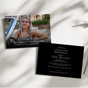 Modern Photo Celebration of Life Funeral Memorial Invitation