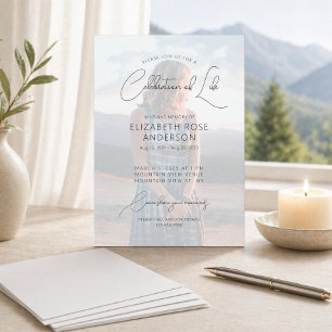 Modern Photo Celebration of Life Invitation