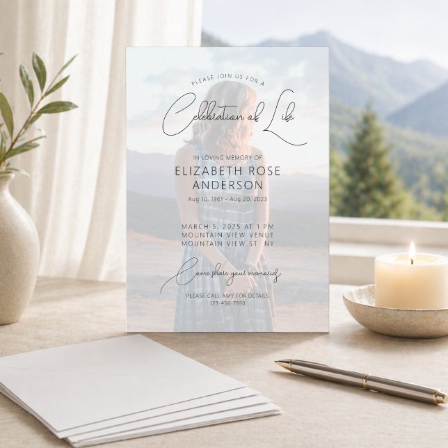 Modern Photo Celebration of Life Invitation (Creator Uploaded)