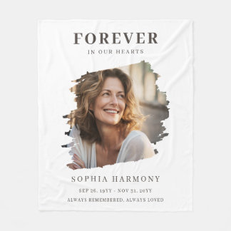 Modern Photo Celebration of Life Memorials Fleece Blanket