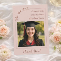 Modern photo champagne Graduation She did it