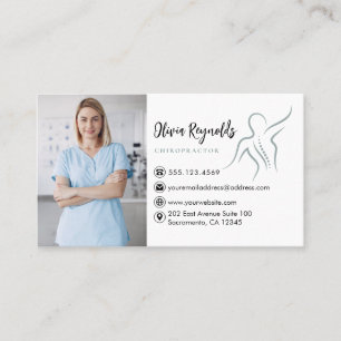 Modern Photo Chiropractor Appointment Reminder Business Card