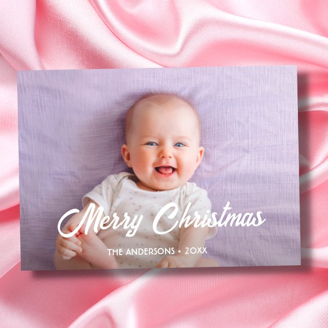 Modern Photo Christmas Elegant Script Holiday Card (Creator Uploaded)