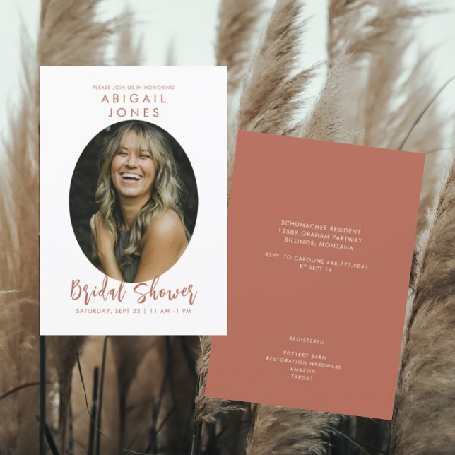 Modern Photo Cinnamon Bridal Shower  Invitation (Creator Uploaded)