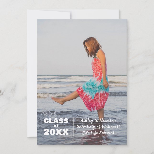 Modern Photo Class 20XX Graduation Announcement (Front)